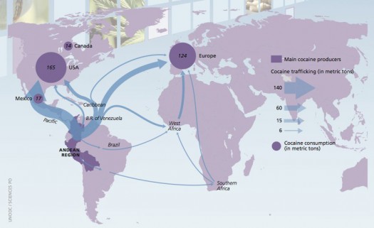 main global cocaine flows 2008